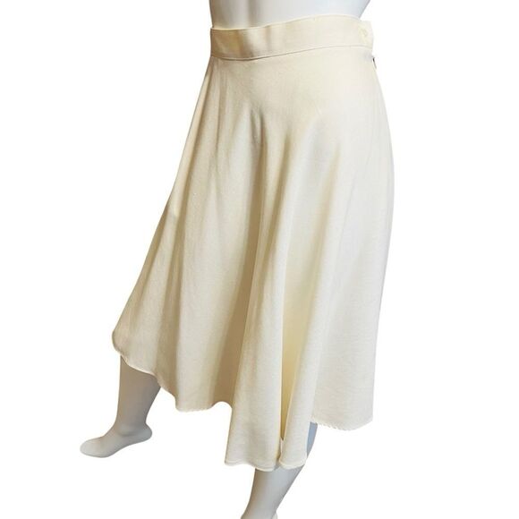 Vintage Elegant Cream Midi Skirt Size 6 - Picture 7 of 9